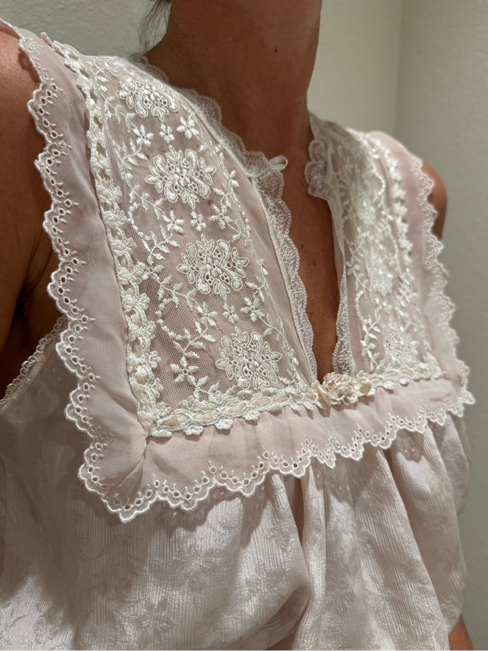 Christian Dior Lace Trim Chemise  - Soft Pink